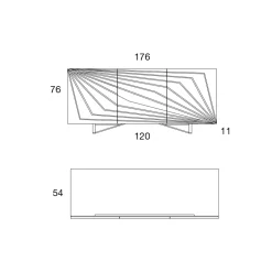 Viadurini Living Sideboards-Wohnzimmer Sideboard aus lackiertem Mdf 3 Türen mit Siebdruck Intarsien - Saronno