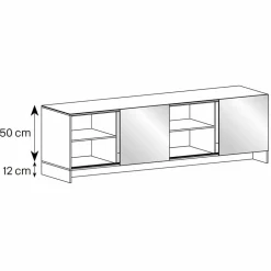 Viadurini Living Sideboards-Wohnzimmer Sideboard mit 2 Türen in Keramik- und Rauchglasstruktur Made in Italy - Scocca