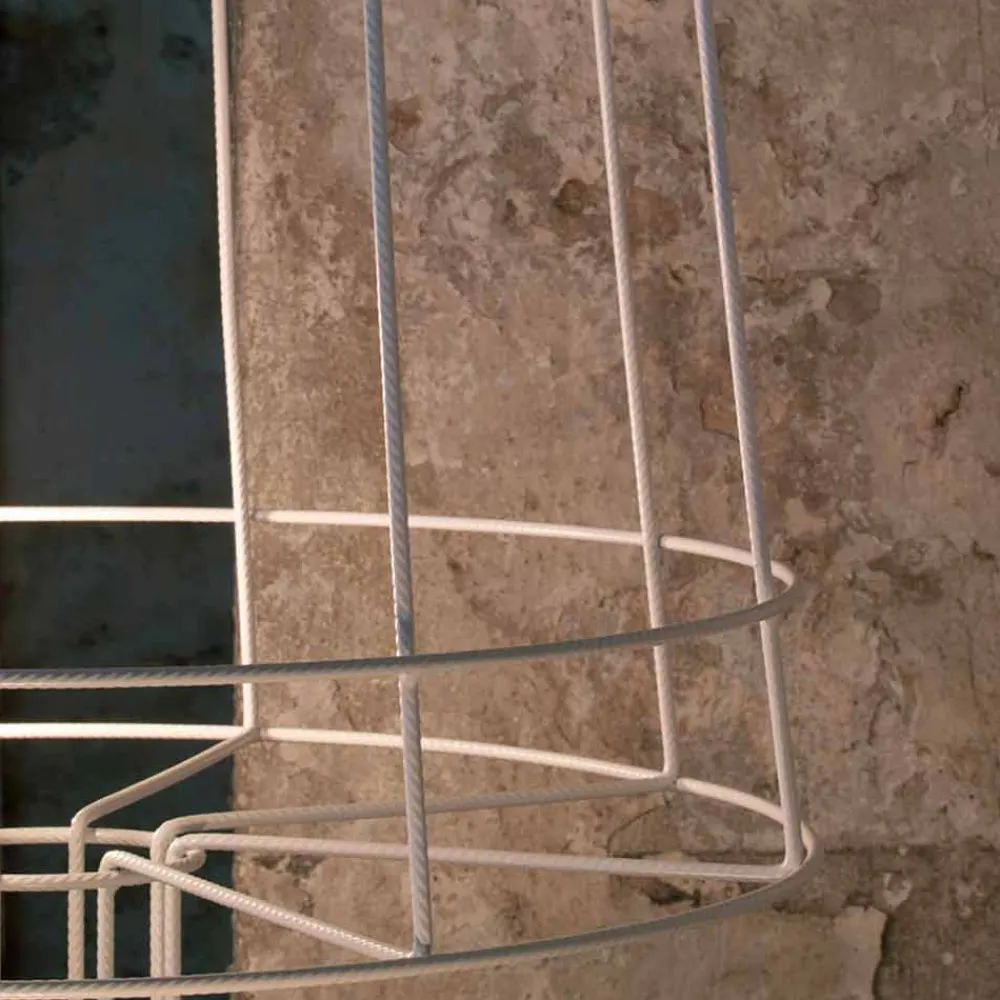 Viadurini Lighting Designer Stehlampen-Wohnzimmer Stehlampe 3 Lichter in Weiß oder Naturmetall Minimal Style - Styling