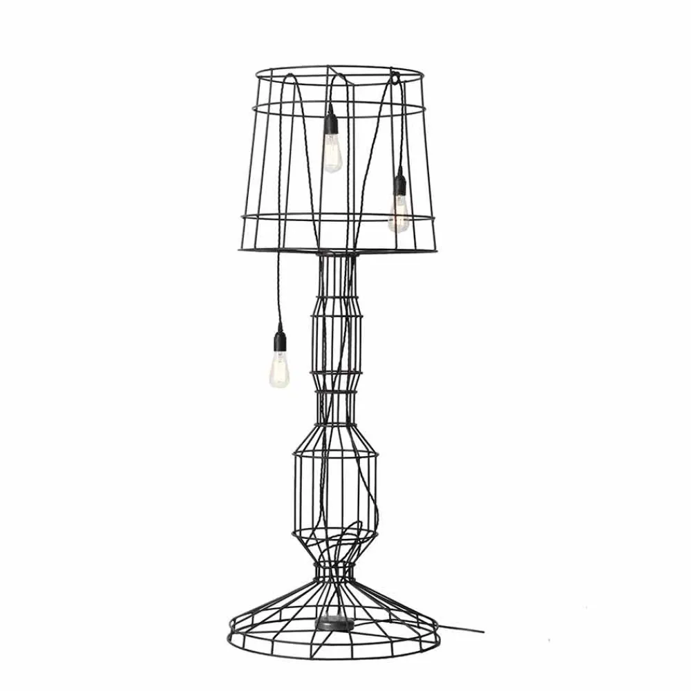 Viadurini Lighting Designer Stehlampen-Wohnzimmer Stehlampe 3 Lichter in Weiß oder Naturmetall Minimal Style - Styling