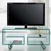 Viadurini Living Tv-Möbel-Wohnzimmer TV-Ständer aus transparentem Glas mit Rollen, Luxus - Birintolo