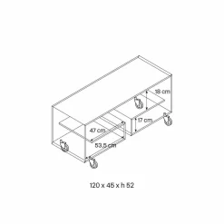 Viadurini Living Tv-Möbel-Wohnzimmer TV-Ständer aus transparentem Glas mit Rollen, Luxus - Birintolo