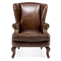 Viadurini Living Klassische Sessel-Wohnzimmer Vintage Ledersessel Antik-Effekt - Stempel