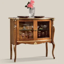 Viadurini Classic Vitrinen-Wohnzimmer Vitrine 2 Türen in Nussbaum oder weißem Holz Made in Italy - London