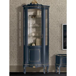 Viadurini Classic Vitrinen-Wohnzimmer Vitrine aus Holz mit 1 Luxustür Made in Italy - Leonor