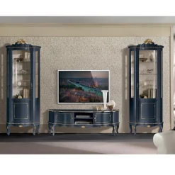 Viadurini Classic Vitrinen-Wohnzimmer Vitrine aus Holz mit 1 Luxustür Made in Italy - Leonor