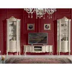 Viadurini Classic Vitrinen-Wohnzimmer Vitrine aus Holz mit 1 Luxustür Made in Italy - Leonor