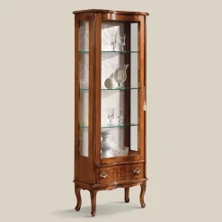 Viadurini Classic Vitrinen-Wohnzimmer Vitrine aus Nussbaum oder weißem Holz mit 1 Tür Made in Italy - Versailles