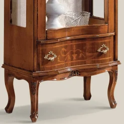 Viadurini Classic Vitrinen-Wohnzimmer Vitrine aus Nussbaum oder weißem Holz mit 1 Tür Made in Italy - Versailles