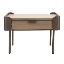 Viadurini Living Moderne Couchtische-Wohnzimmer-Couchtisch aus Tannenholz und Grauguss mit 2 Schubladen - Cooper