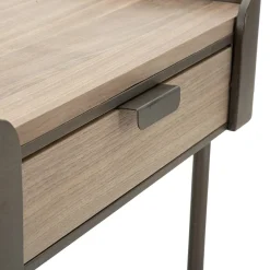 Viadurini Living Moderne Couchtische-Wohnzimmer-Couchtisch aus Tannenholz und Grauguss mit 2 Schubladen - Cooper