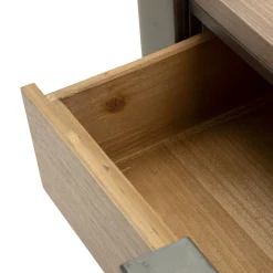 Viadurini Living Moderne Couchtische-Wohnzimmer-Couchtisch aus Tannenholz und Grauguss mit 2 Schubladen - Cooper