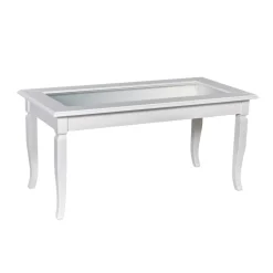 Viadurini Classic Klassische Couchtische-Wohnzimmer-Couchtisch mit Glas-Pinnwand, hergestellt in Italien – Demetra