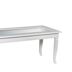 Viadurini Classic Klassische Couchtische-Wohnzimmer-Couchtisch mit Glas-Pinnwand, hergestellt in Italien – Demetra