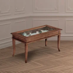 Viadurini Classic Klassische Couchtische-Wohnzimmer-Couchtisch mit Glas-Pinnwand, hergestellt in Italien – Demetra