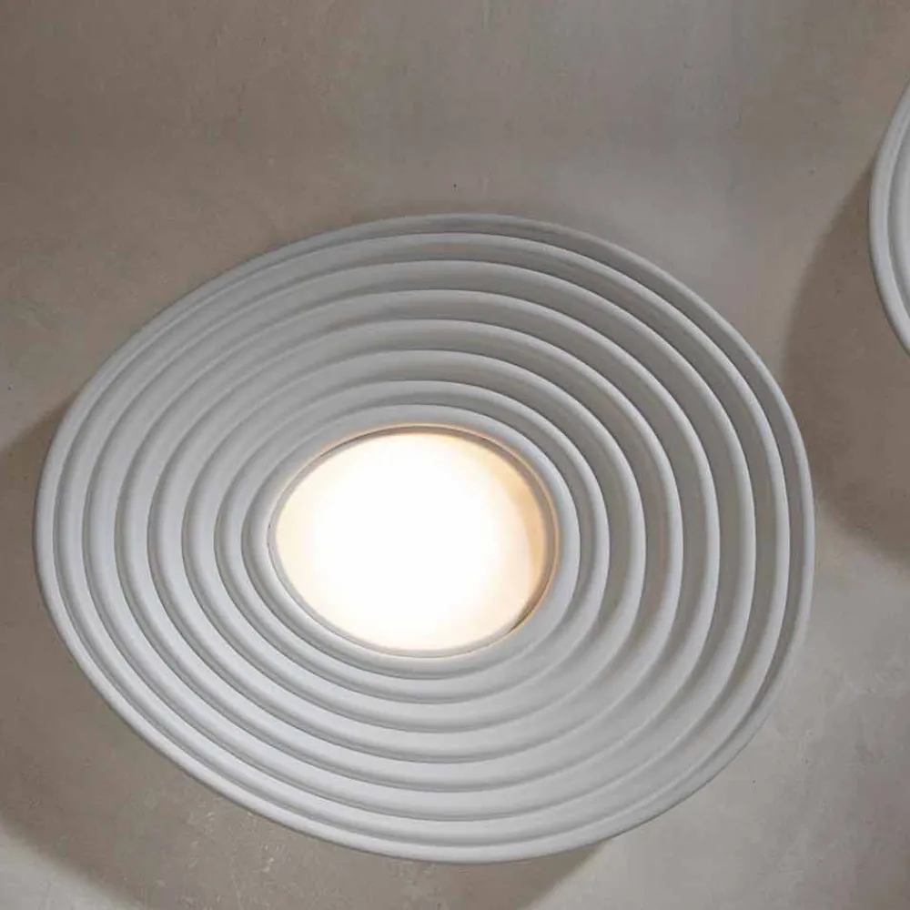 Viadurini Lighting Design Deckenleuchten-Wohnzimmer-Deckenleuchte des modernen Designs in Mattweißputz - Süßholz