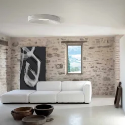 Viadurini Lighting Design Deckenleuchten-Wohnzimmer-Deckenleuchte des modernen Designs in Mattweißputz - Süßholz