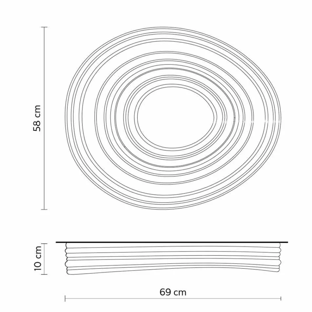 Viadurini Lighting Design Deckenleuchten-Wohnzimmer-Deckenleuchte des modernen Designs in Mattweißputz - Süßholz