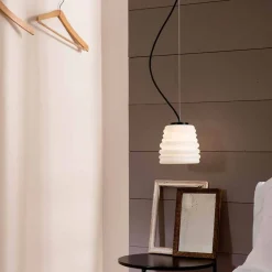 Viadurini Lighting Designer Pendelleuchten-Wohnzimmer-Hängelampe aus weißem Satinglas 3 Dimensionen - weich