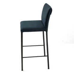 Viadurini Living Küchenhocker-Wohnzimmerhocker aus Kunstleder und Struktur aus Nikel Made in Italy - Cleto