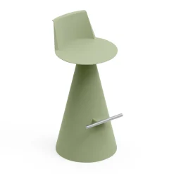 Viadurini Living Küchenhocker-Wohnzimmerhocker aus Polyethylen mit Fußstütze - Ellipse