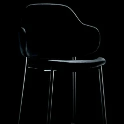 Viadurini Living Küchenhocker-Wohnzimmerhocker aus Stahl und Samt, hergestellt in Italien – Rimini