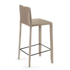 Viadurini Living Küchenhocker-Wohnzimmerhocker mit Lederbezug, hergestellt in Italien – Faro