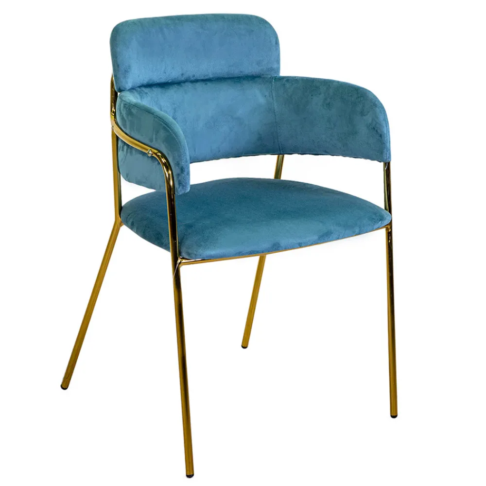 Viadurini Living Moderne Sessel-Wohnzimmersessel aus goldenem Metall und Samt - Flagge