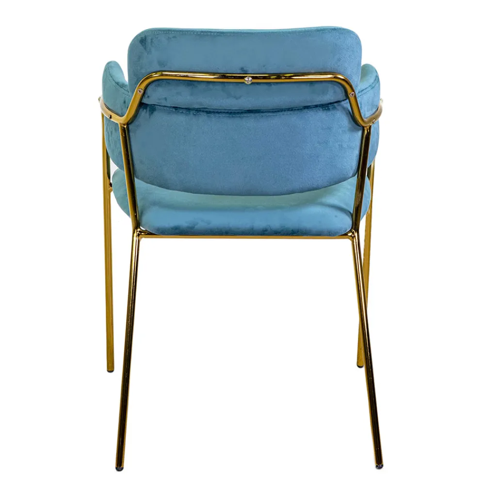 Viadurini Living Moderne Sessel-Wohnzimmersessel aus goldenem Metall und Samt - Flagge