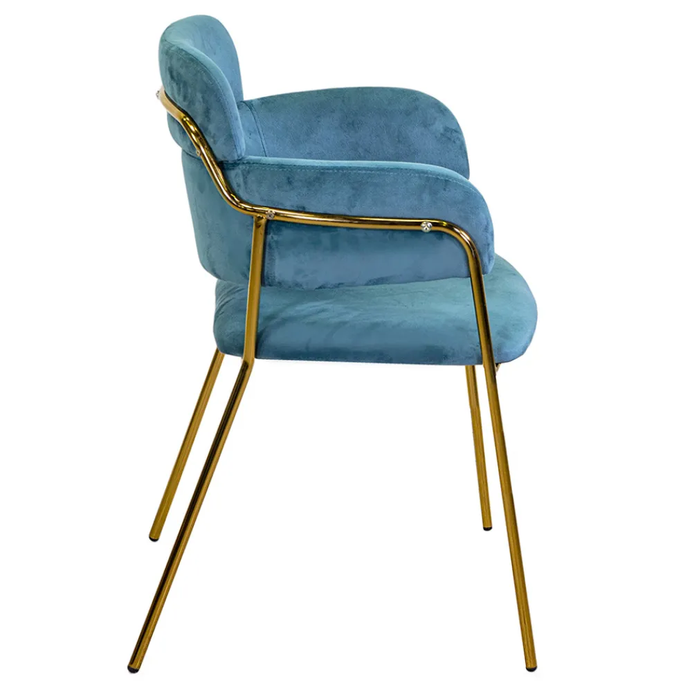 Viadurini Living Moderne Sessel-Wohnzimmersessel aus goldenem Metall und Samt - Flagge