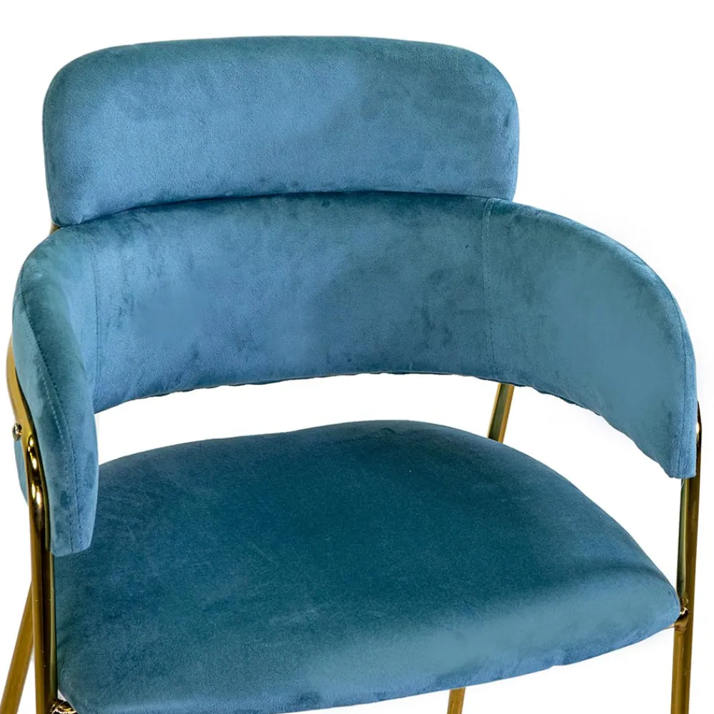 Viadurini Living Moderne Sessel-Wohnzimmersessel aus goldenem Metall und Samt - Flagge