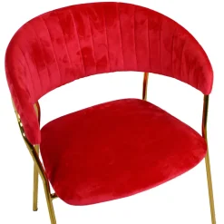 Viadurini Living Moderne Sessel-Wohnzimmersessel aus goldenem Metall und rotem Samt - Strand