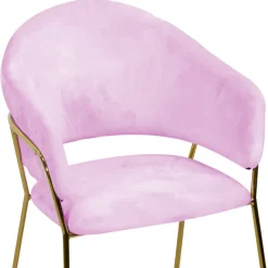 Viadurini Living Moderne Sessel-Wohnzimmersessel aus goldenem Metall und rosa Samt - Muschel