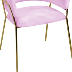 Viadurini Living Moderne Sessel-Wohnzimmersessel aus goldenem Metall und rosa Samt - Muschel
