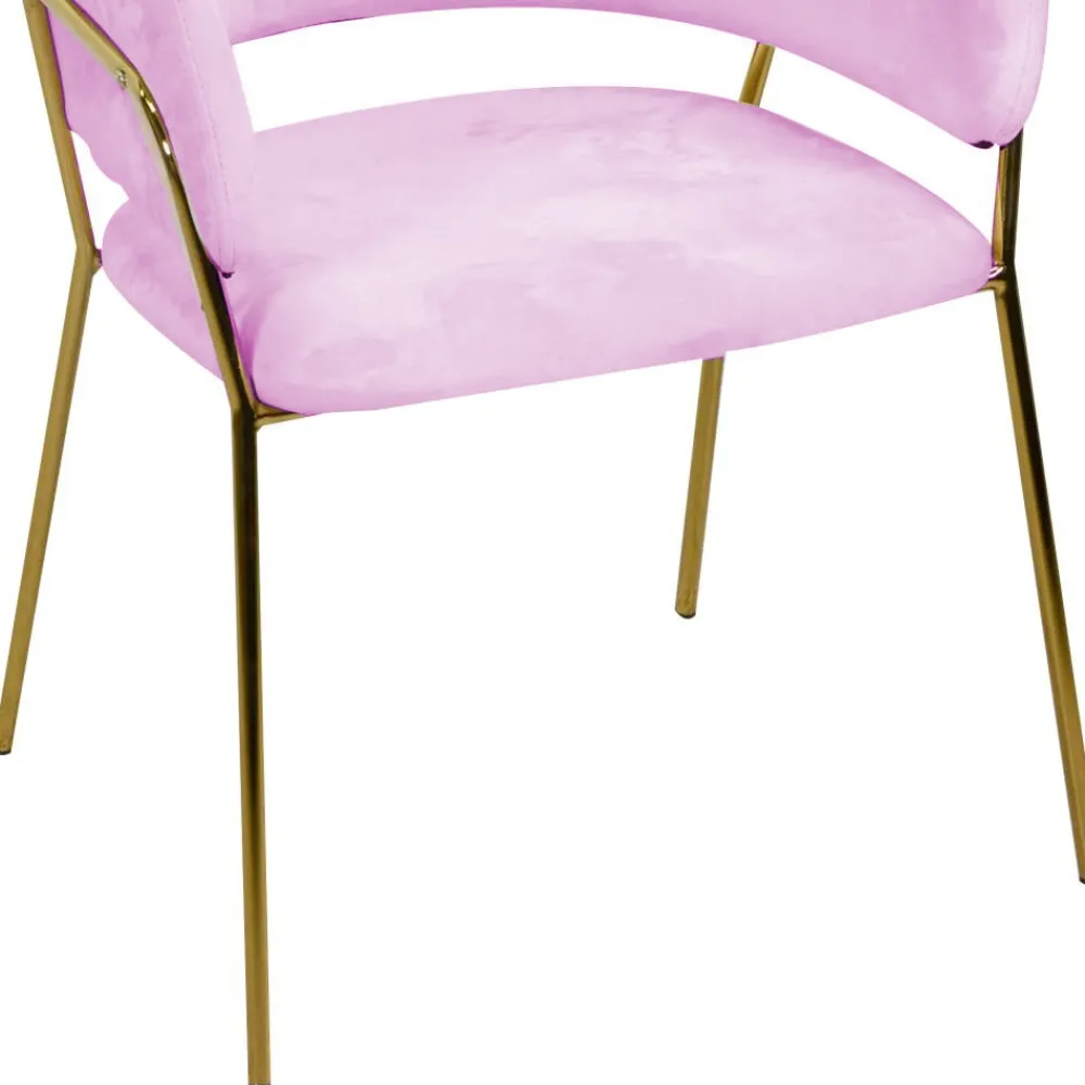 Viadurini Living Moderne Sessel-Wohnzimmersessel aus goldenem Metall und rosa Samt - Muschel