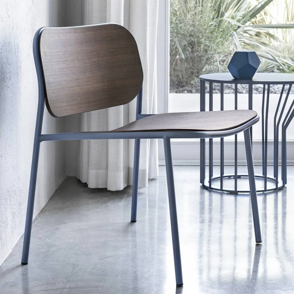 Viadurini Living Moderne Sessel-Wohnzimmersessel aus Holz und Metall Made in Italy 2 Stück - Saffia