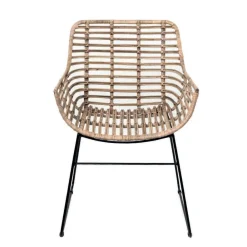 Viadurini Living Moderne Stühle-Wohnzimmersessel aus Kubù-Rattan und Eisenstruktur - Slide