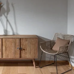 Viadurini Living Moderne Stühle-Wohnzimmersessel aus Kubù-Rattan und Eisenstruktur - Slide