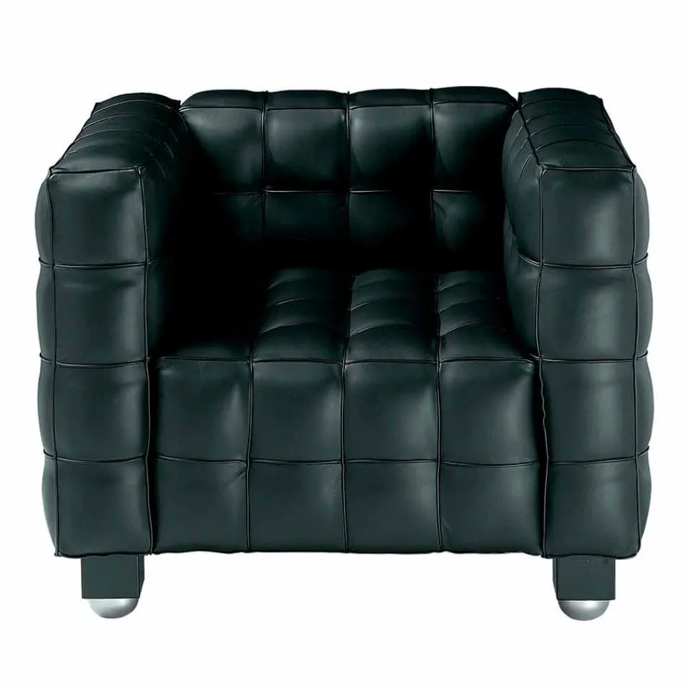 Viadurini Living Moderne Sessel-Wohnzimmersessel aus Leder in Steppoptik Made in Italy - Vesuv