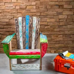 Viadurini Bathroom Moderne Sessel-Wohnzimmersessel aus recyceltem massivem Teakholz - Boatta