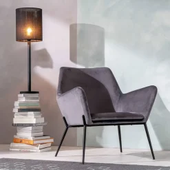 Viadurini Living Moderne Sessel-Wohnzimmersessel aus Samt in verschiedenen Farben und Metallgestell – Italien