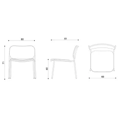 Viadurini Living Moderne Sessel-Wohnzimmersessel aus Stoff und Metall Made in Italy 2 Stück - Sangria