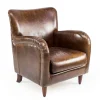 Viadurini Living Klassische Sessel-Wohnzimmersessel aus Vintage-Leder mit gealterter Wirkung - Stempel
