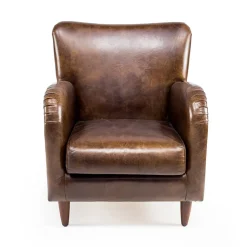 Viadurini Living Klassische Sessel-Wohnzimmersessel aus Vintage-Leder mit gealterter Wirkung - Stempel