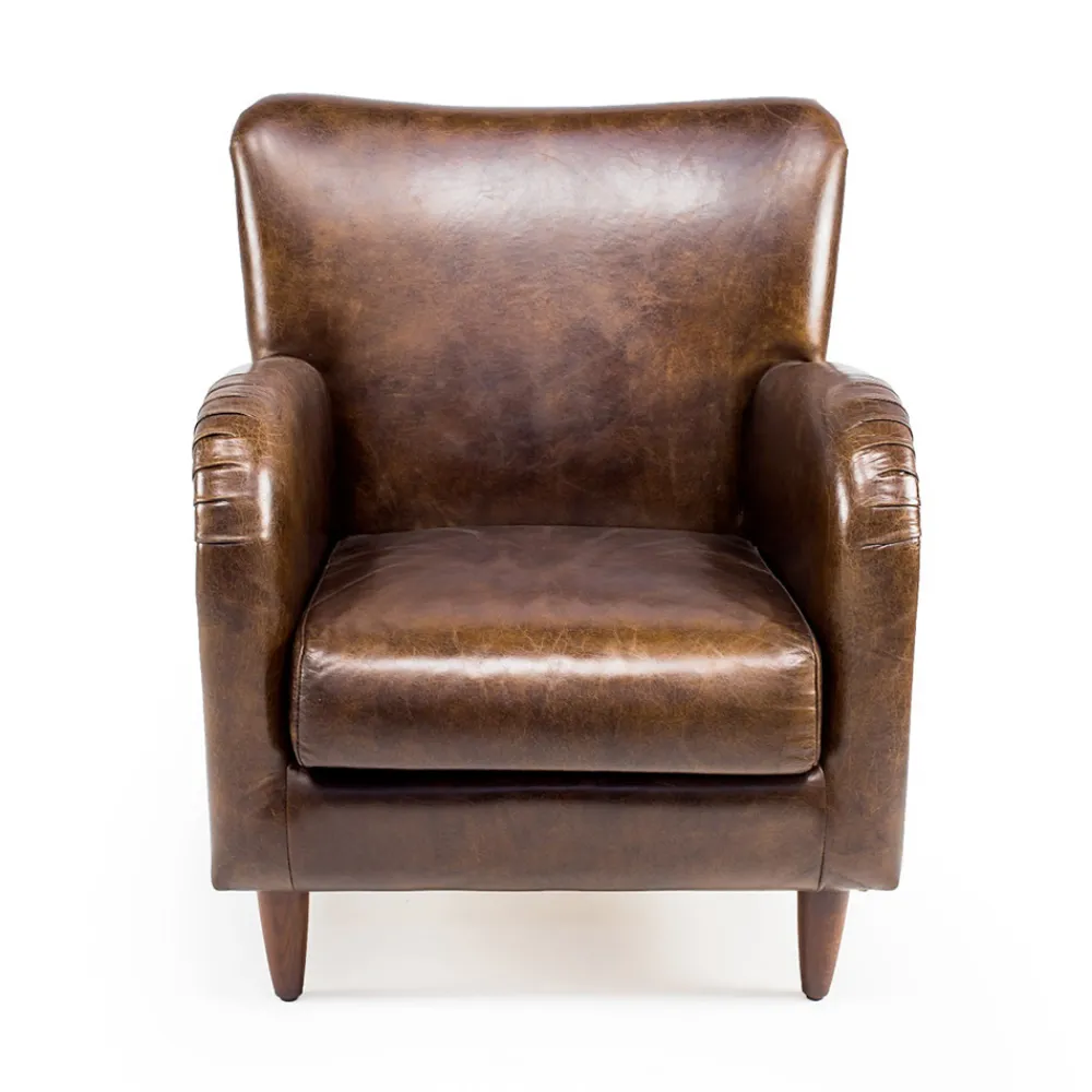 Viadurini Living Klassische Sessel-Wohnzimmersessel aus Vintage-Leder mit gealterter Wirkung - Stempel