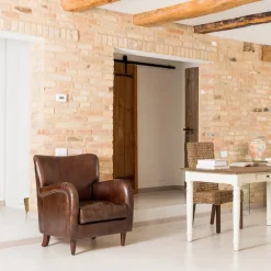 Viadurini Living Klassische Sessel-Wohnzimmersessel aus Vintage-Leder mit gealterter Wirkung - Stempel