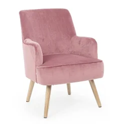 Viadurini Living Skandinavische Sessel-Wohnzimmersessel im skandinavischen Design mit Holz- und Samteffekt - Cinzio