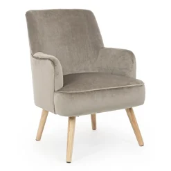 Viadurini Living Skandinavische Sessel-Wohnzimmersessel im skandinavischen Design mit Holz- und Samteffekt - Cinzio