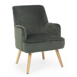 Viadurini Living Skandinavische Sessel-Wohnzimmersessel im skandinavischen Design mit Holz- und Samteffekt - Cinzio