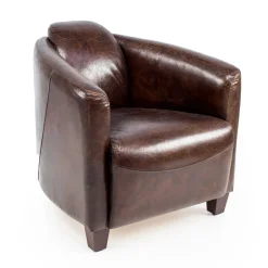 Viadurini Living Klassische Sessel-Wohnzimmersessel komplett aus Vintage-Leder mit gealterter Wirkung - Stempel